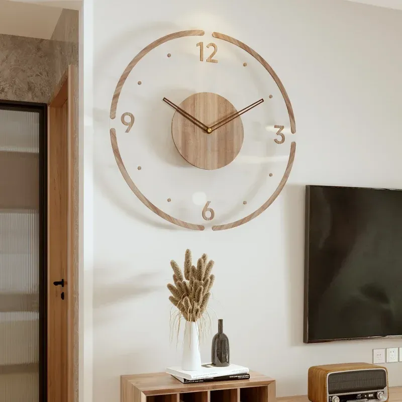 Scandinavian Wall Clock Minimalist Wood Design - Product showcase