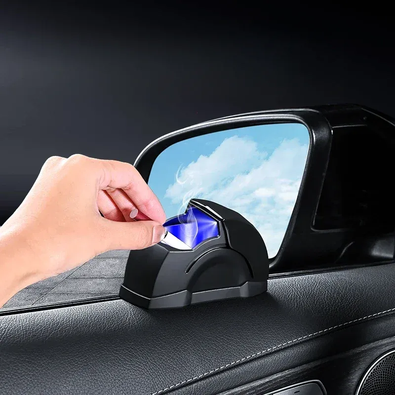 Windproof Car Ashtray LED Illuminated With Door Mount Design - Product showcase