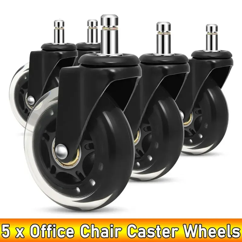 Office Chair Caster Wheels Heavy Duty Rubber Rolling Set - Product showcase