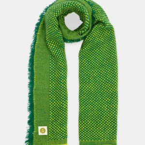 Kaschmir-Schal Tee green/Neon Yellow