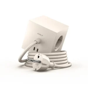 Square 1 Steckdose mit USB-C, Beige von Avolt