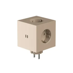 Square 2 Steckdose mit USB, Beige von Avolt