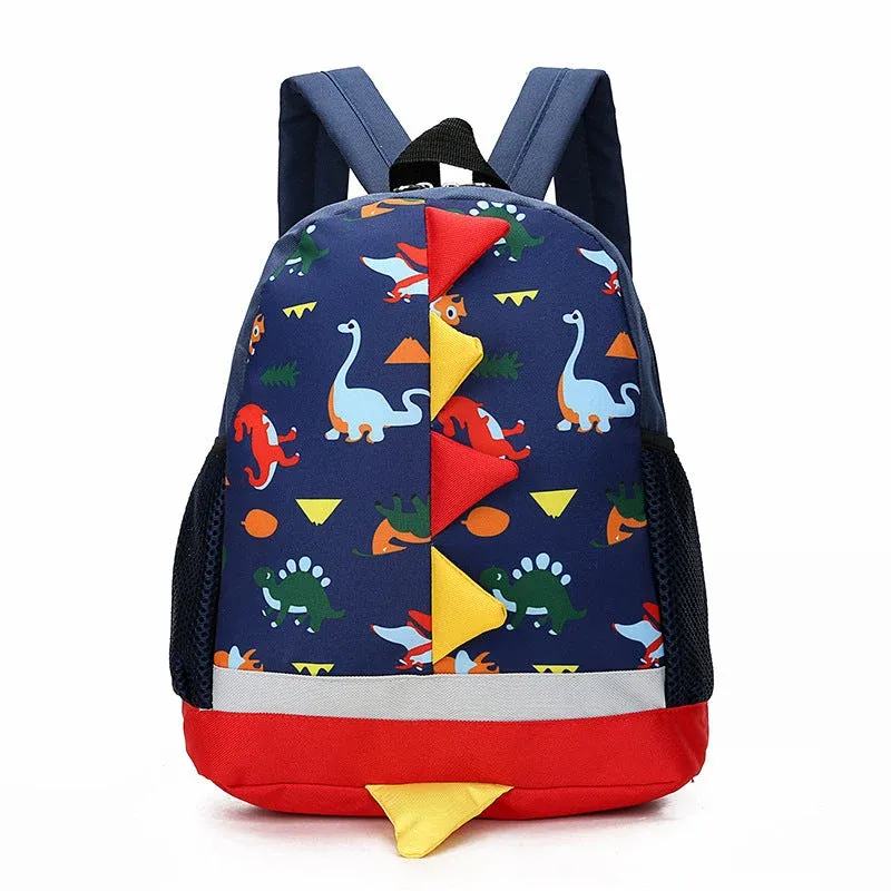 Kids Dinosaur Backpack Navy Blue With 3D Tail Design - Product showcase