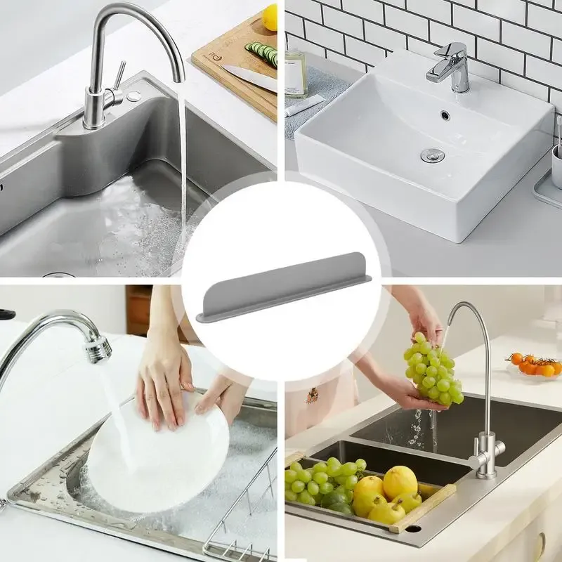Kitchen Sink Splash Guard Flexible Silicone Water Shield - Product showcase