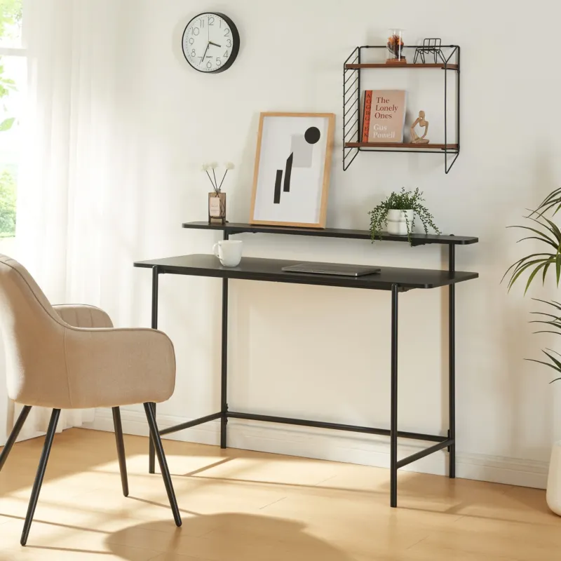 Schreibtisch Samnanger 120x55x88 cm Schwarz [en.casa] - premiumXL