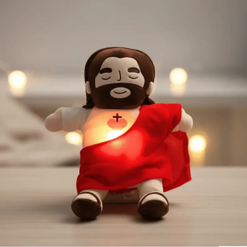 Jesus Plush Toy Breathing Sleep Companion with LED Light - Product showcase