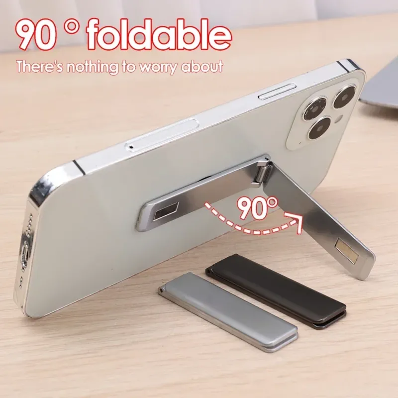 Slim Magnetic Phone Stand 90 Foldable Kickstand Design - Product showcase