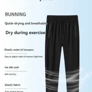 Quick-Dry Athletic Track Pants Ice Silk Performance Fabric - Product showcase