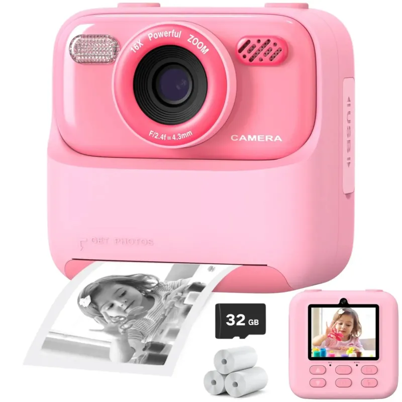 Kids Instant Camera HD Photo Printing with 32GB Storage - Product example