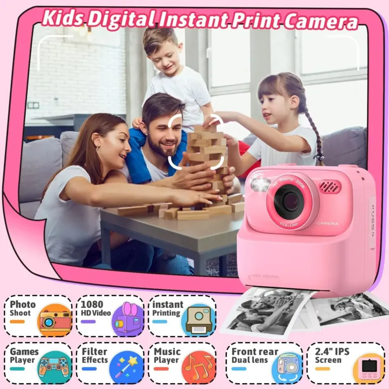 Kids Instant Camera HD Selfie Digital Camera With Print Function - Product detail 4