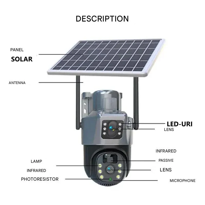 Solar Security Camera 4K Wireless Surveillance with 360 Rotation - Product detail 4