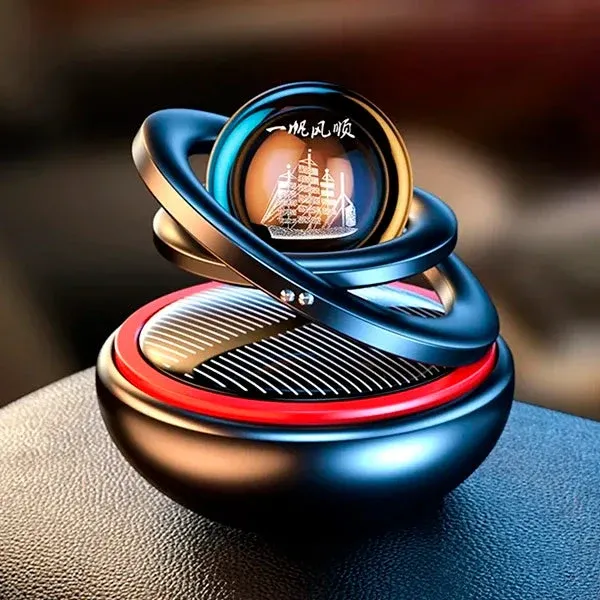 Solar Car Air Freshener Rotating Metallic Design - Product showcase