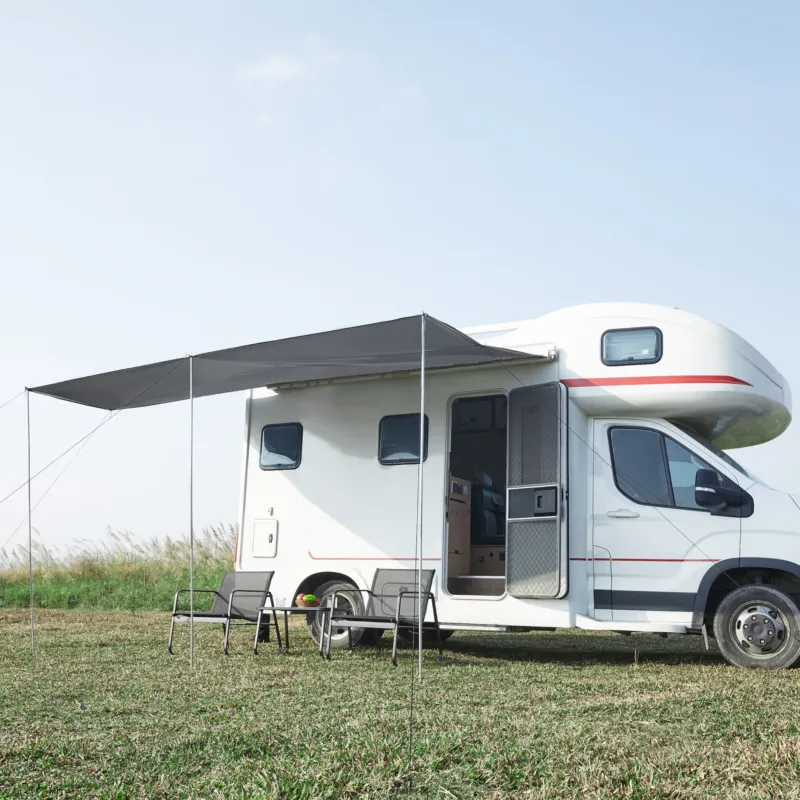 Wohnwagen-Vordach Beuningen 400x240x235 cm Grau [pro.tec]