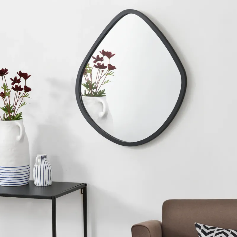 Wandspiegel Galatone schwarz, matt 64x60cm [en.casa] - premiumXL