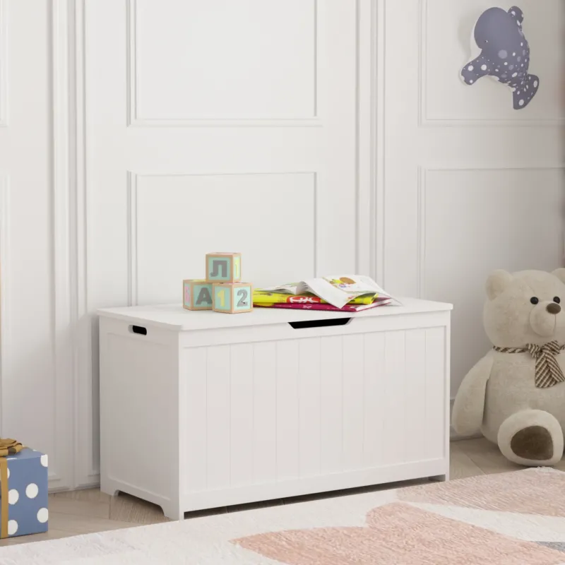 Spielzeugkiste Podek 80x40x44,5 cm Weiß [en.casa] - premiumXL