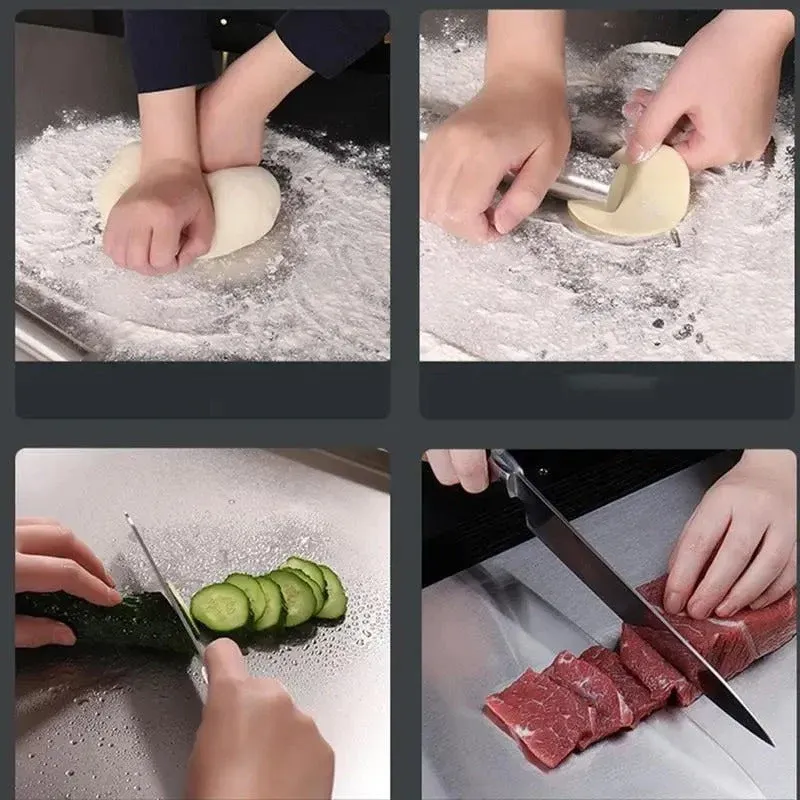 Stainless Steel Cutting Board Durable Kitchen Surface With Raised Edge - Product detail 4