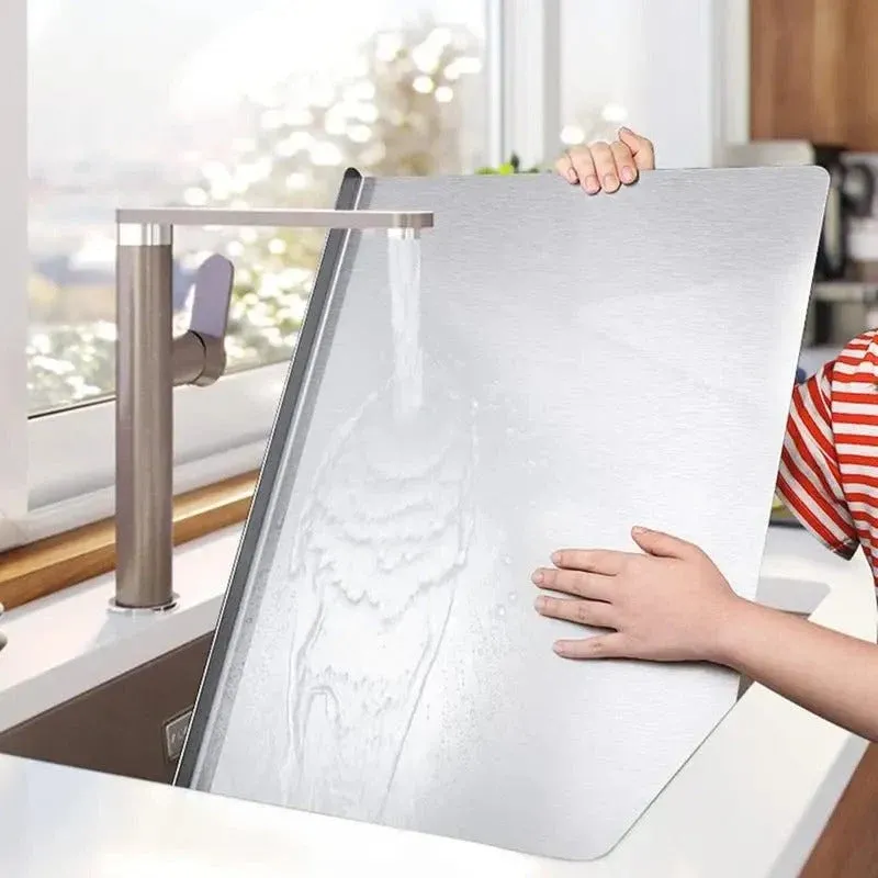 Stainless Steel Cutting Board Durable Kitchen Surface With Raised Edge - Product example