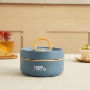 Insulated Stainless Steel Lunch Box Dual Container Set with Thermal Bag - Product showcase