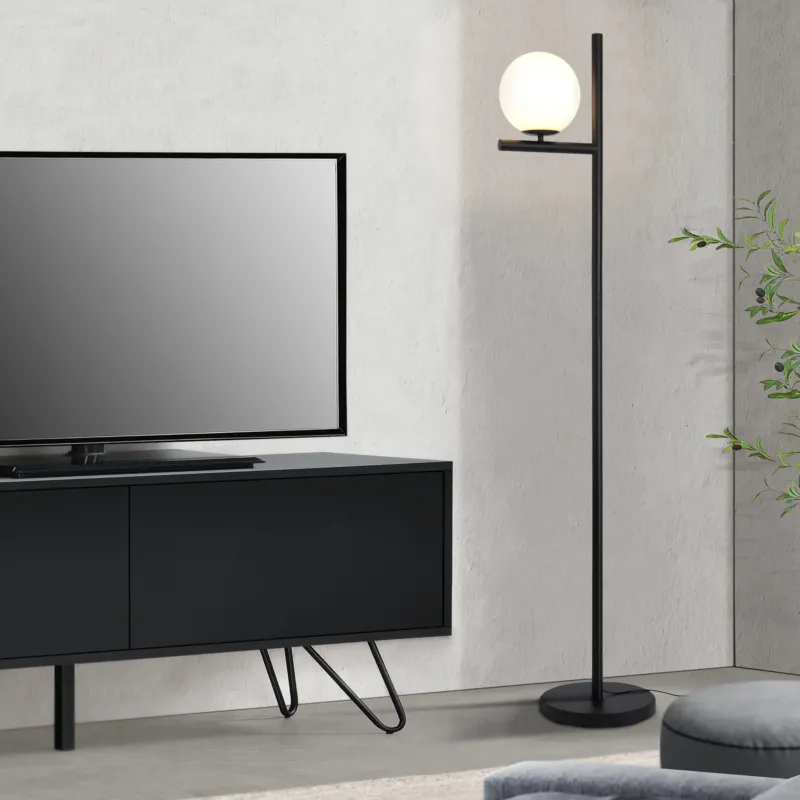 Stehlampe Aberdaron Schwarz / Weiß [lux.pro] - premiumXL