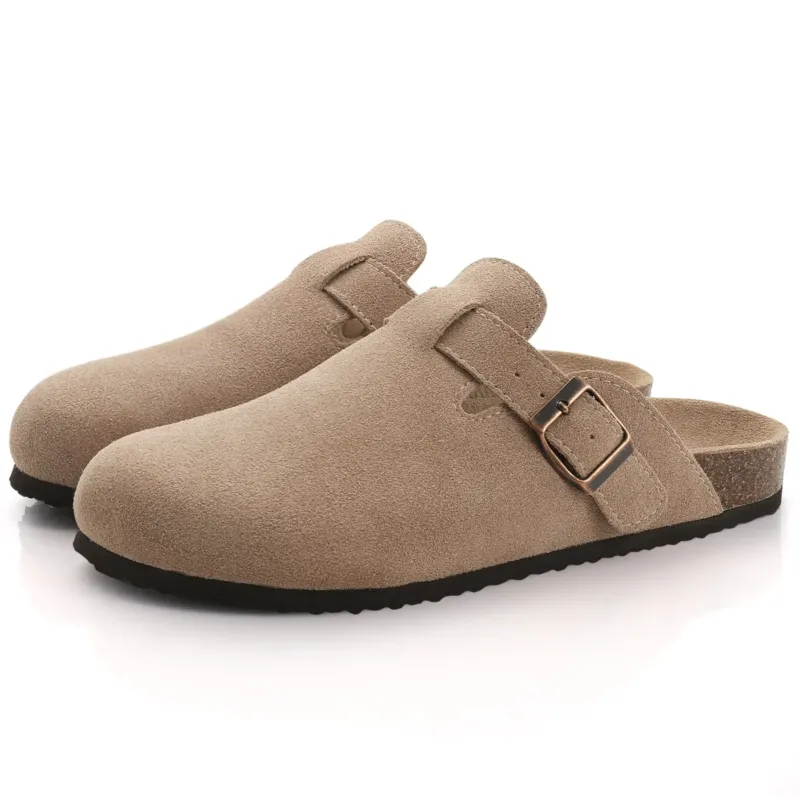 Suede Cork Mules Premium Arch Support Slip-Ons - Product showcase