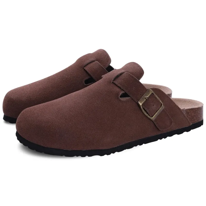 Suede Cork Mules Arch Support Slip-On Comfort - Product showcase
