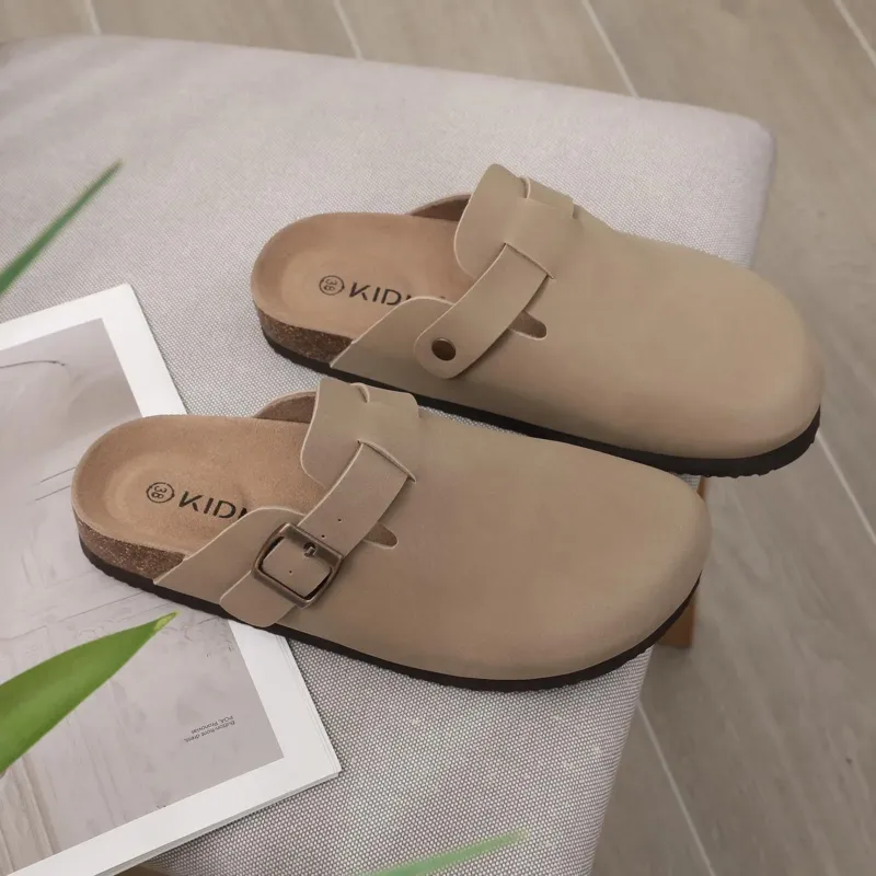Comfort Suede Mules Cork Insole With Arch Support - Detailed view