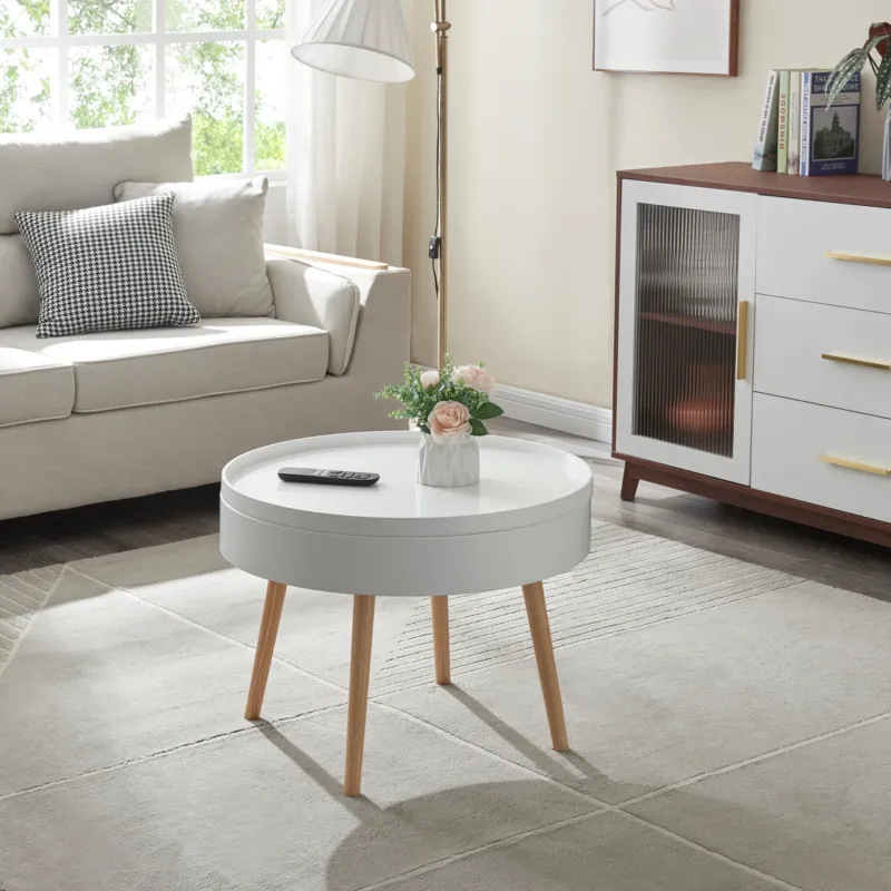 Couchtisch Bongard Weiß Ø60x45 cm [en.casa]