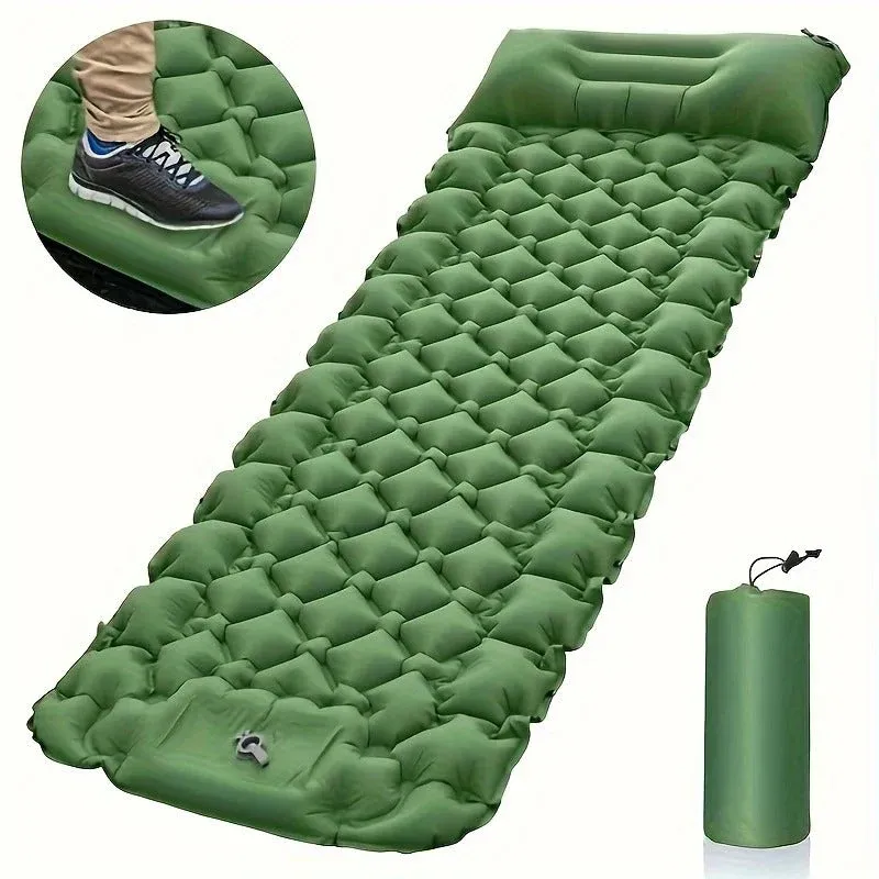 Camping Sleeping Pad Inflatable Air Mattress with Built-in Pump - Product showcase
