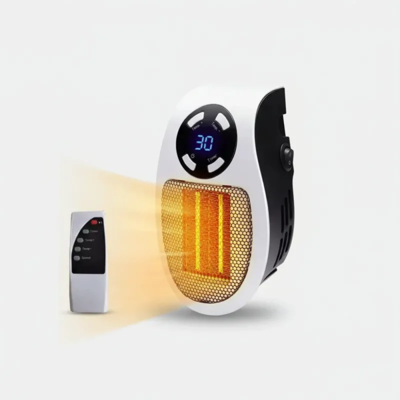 Electric Wall Heater Compact Plug-In Design with Remote Control - Detailed view