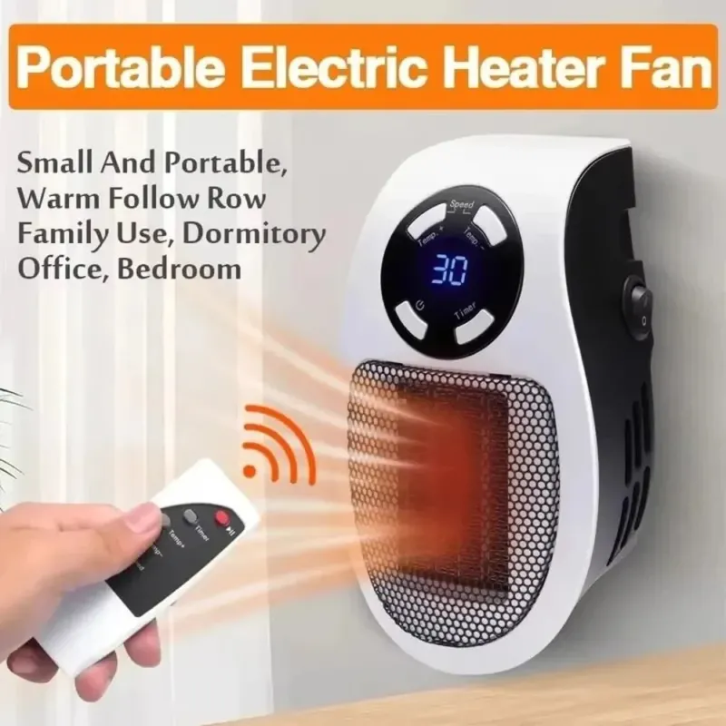 Electric Wall Heater Compact Plug-In Design with Remote Control - Product example