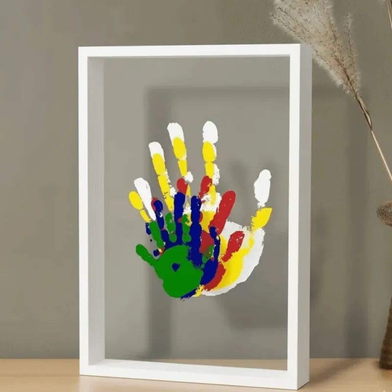 Baby Memory Frame Natural Wood Handprint Keepsake - Product example
