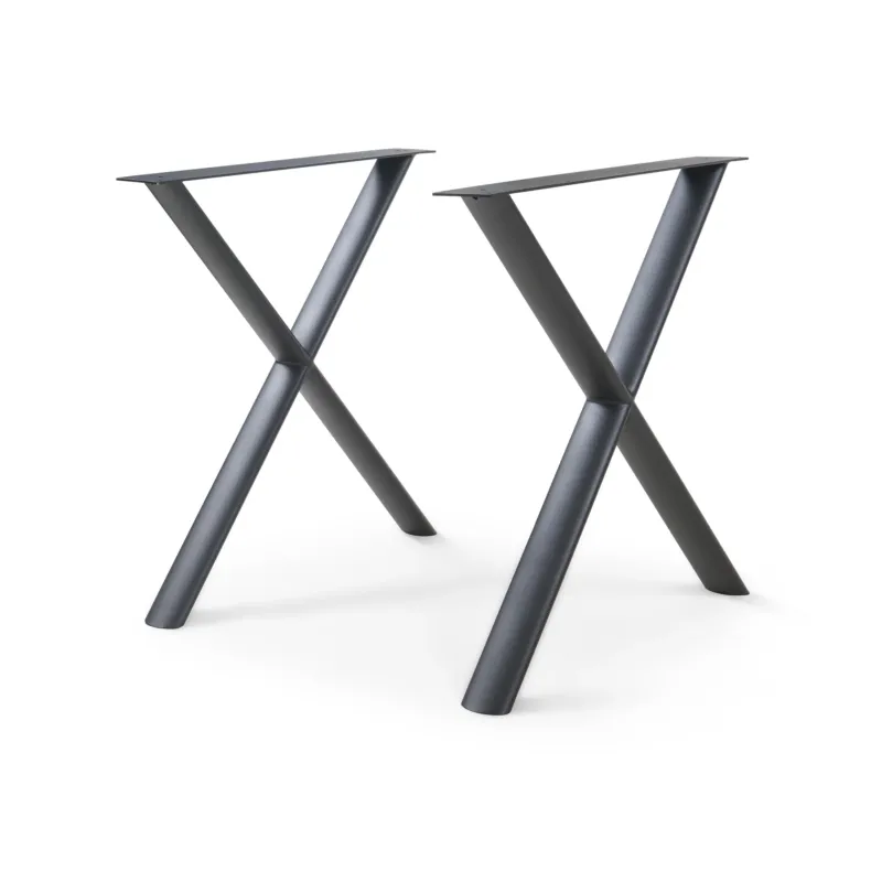 Tischgestell Klixjö 2er-Set Stahl 72x70x10 cm Schwarz [en.casa]