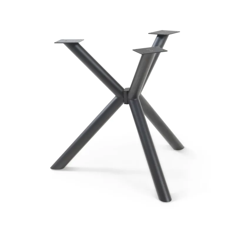 Tischgestell Viserinna Stahl 94,5x94,5x73 cm Schwarz [en.casa] - premiumXL