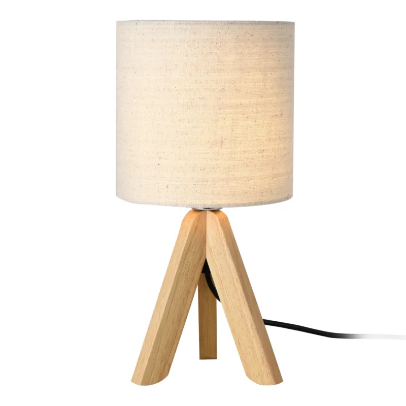 Tischleuchte Koblenz E14 Max. 40W mit Holzfüßen Beige lux.pro - premiumXL