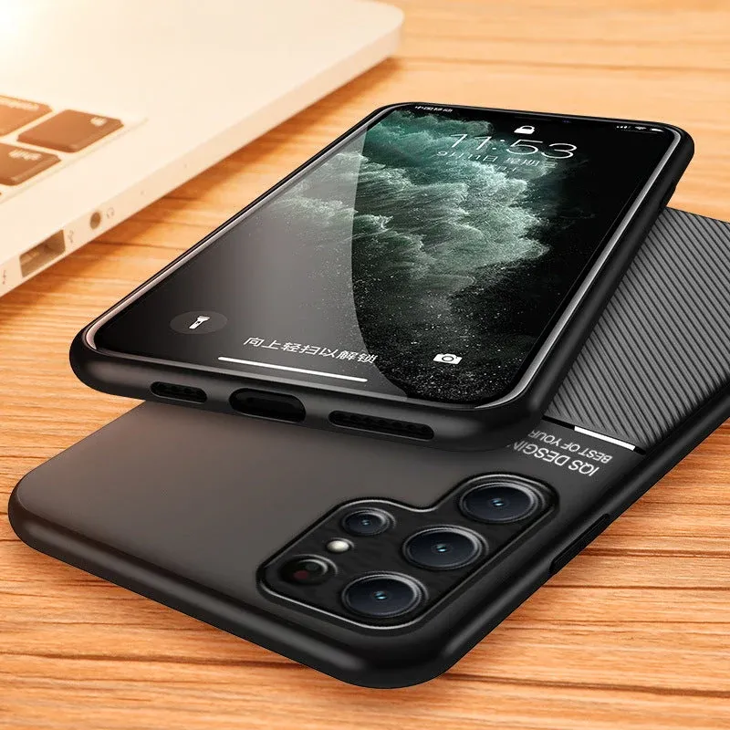 Samsung Phone Case Black Textured Anti-Fall Protection - Detailed view