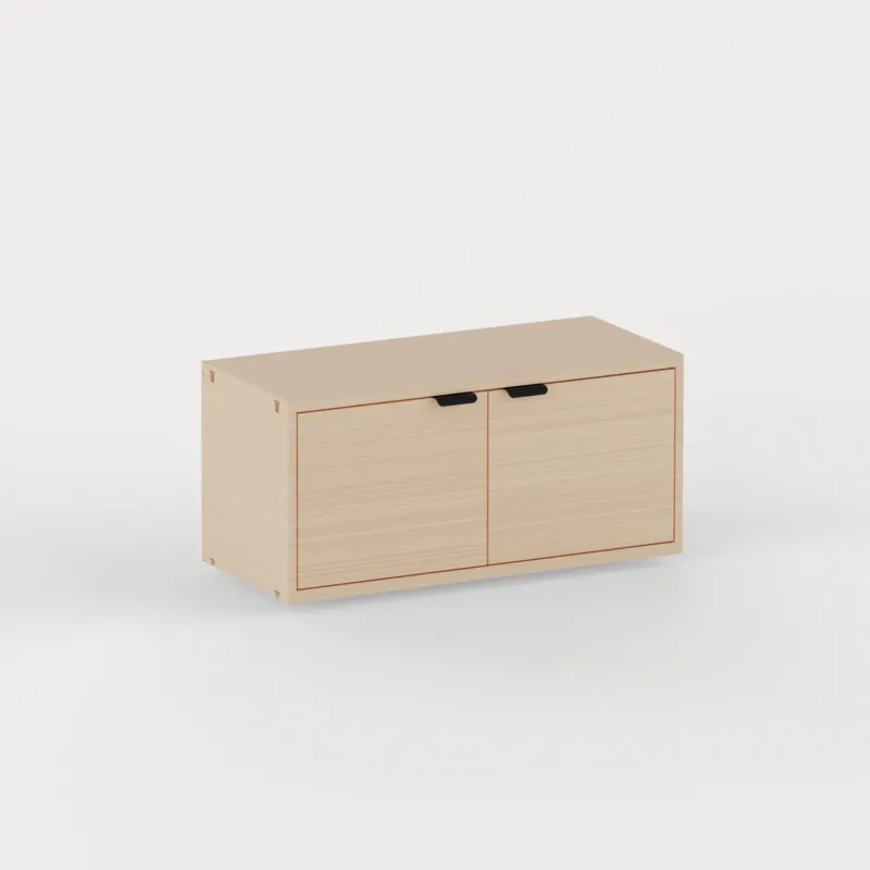 Bloc portes, tiroirs et tringle en bois UNIT