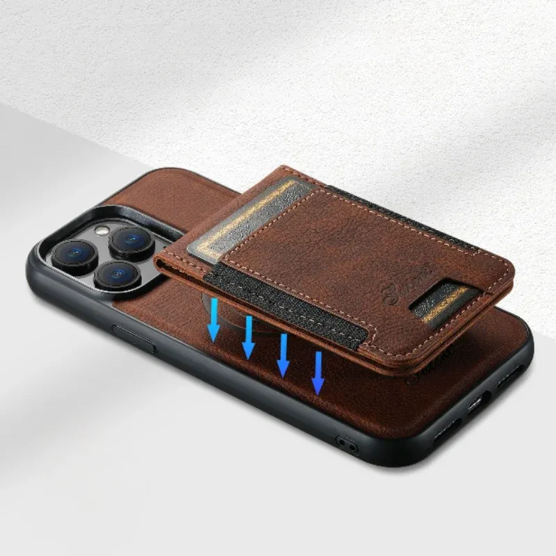 Leather Phone Wallet Case Premium Card Holder Design - Product showcase