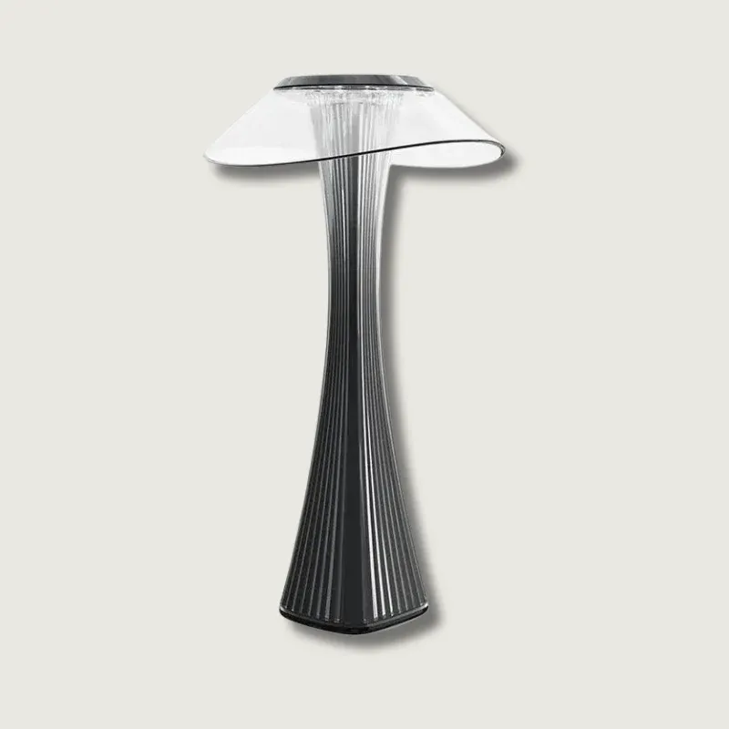 Modern Table Lamp Ribbed Glass Design - Product showcase