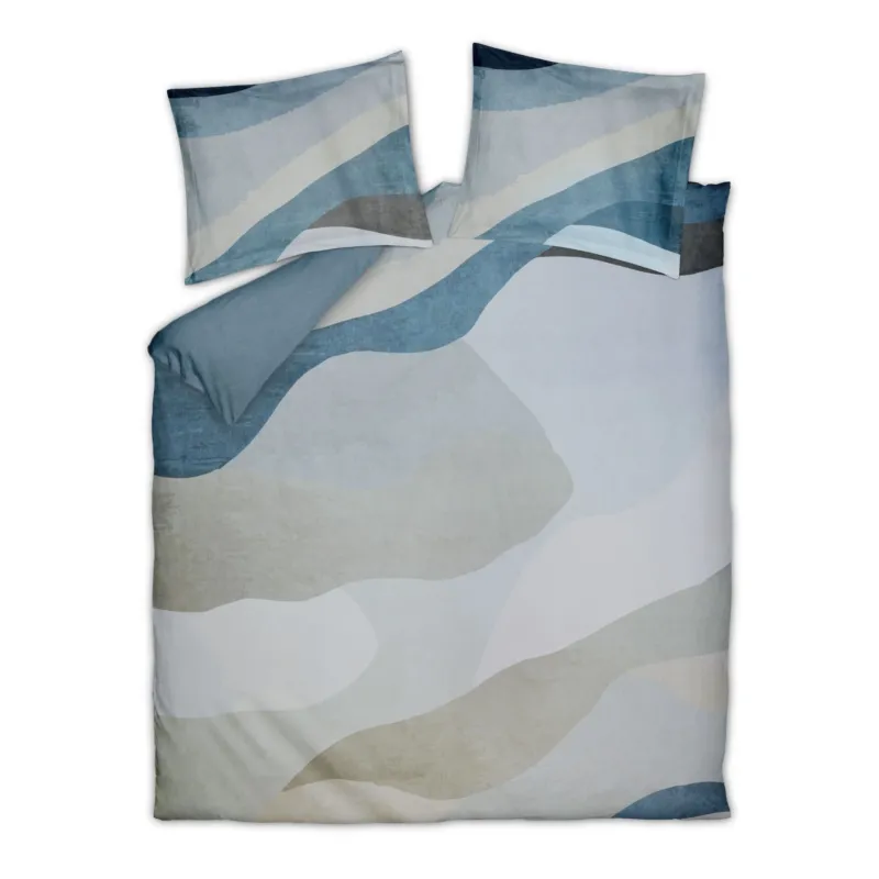 Vandyck Dune dekbedovertrek in kleur Faded Denim met blauwe en zacht groene tinten (SAMP26219 184)