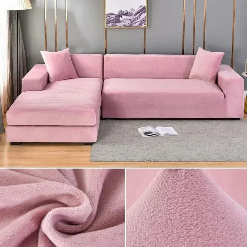 Stretch Sofa Cover Soft Velvet Fabric Protection - Product showcase