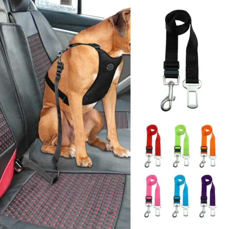 Pet Safety Car Belt Adjustable Length with Rotating Clip - Product showcase