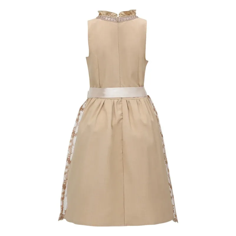Traditional Dirndl Dress Vintage Apricot With Lace Apron - Product example