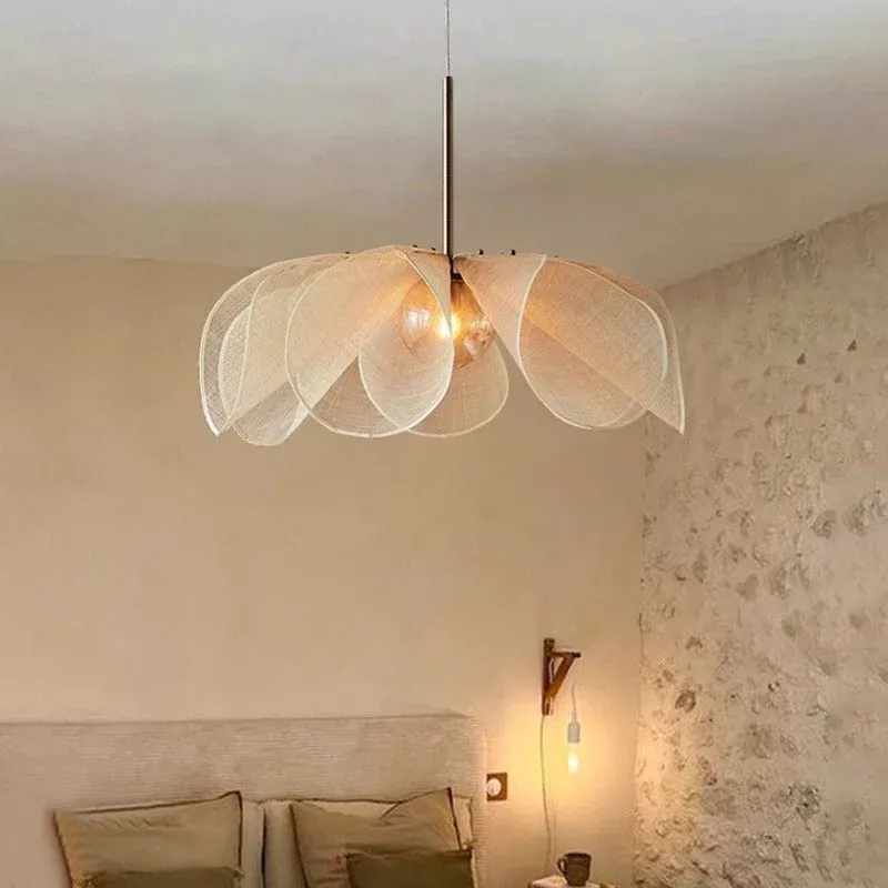 Modern Fabric Pendant Light Petal Shade Design - Product showcase
