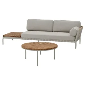 Open-Air Sofa für draußen, inkl. Loungetisch in Teak von Vipp