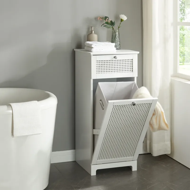 Wäscheschrank Karlsøy 90x38x40cm Weiß [en.casa] - premiumXL
