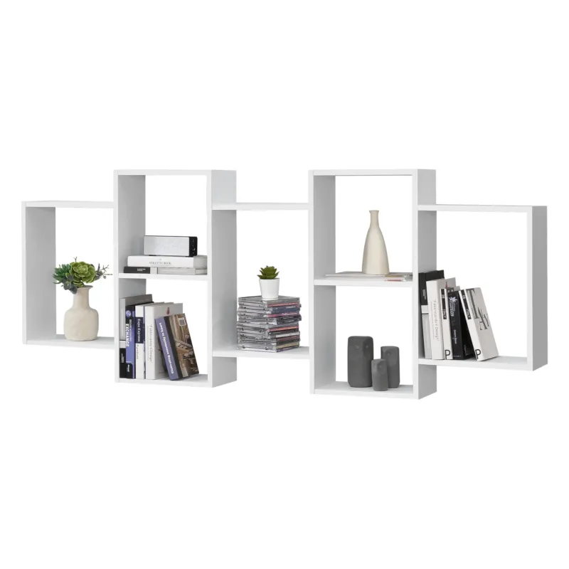 Wandregal Jessheim 161x18x65 cm Weiß en.casa - premiumXL