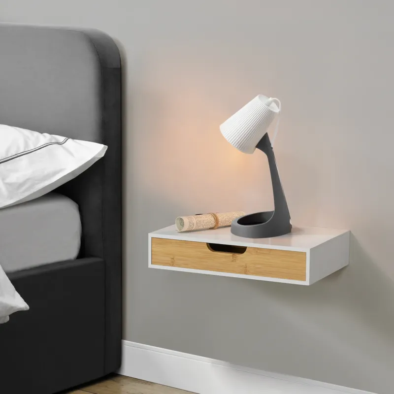 Wandregal Bokn mit Schublade [en.casa] - premiumXL