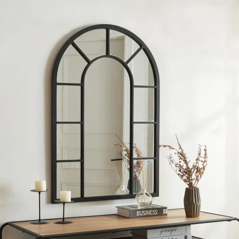Wandspiegel Enonkoski 90x60 cm Schwarz [en.casa] - premiumXL