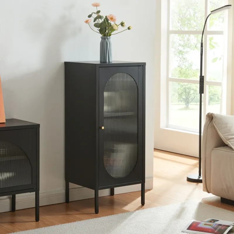 Beistellschrank Karlskrona 102x43x40 cm Schwarz, matt [en.casa] - premiumXL