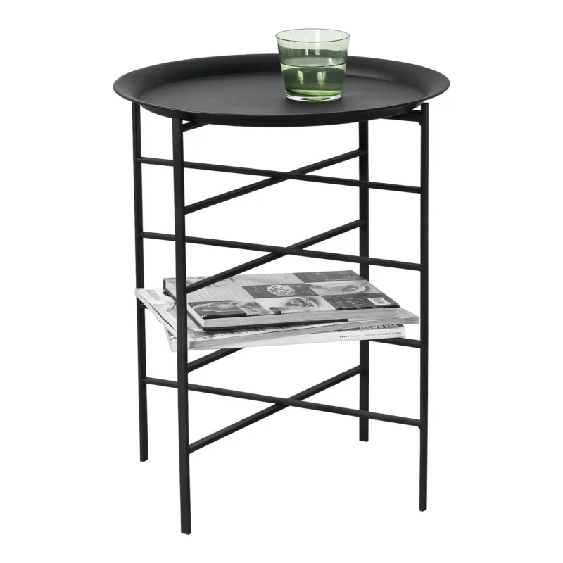 Beistelltisch Wiltz 40x40x53 cm Metall Schwarz en.casa - premiumXL
